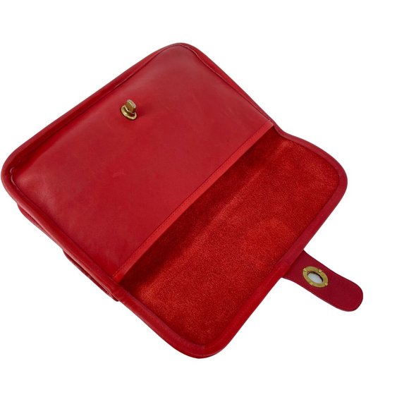 Coach Vintage Red Twin Bonnie Cashin Double Sided Red Leather Clutch HandBag - Picture 7 of 15